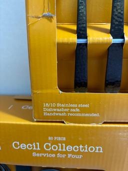 Our table Cecil collection stainless flatware service for four