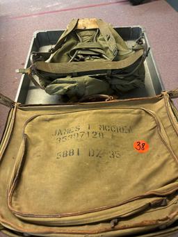 Pair of canvas military bags
