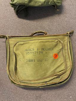 Pair of canvas military bags