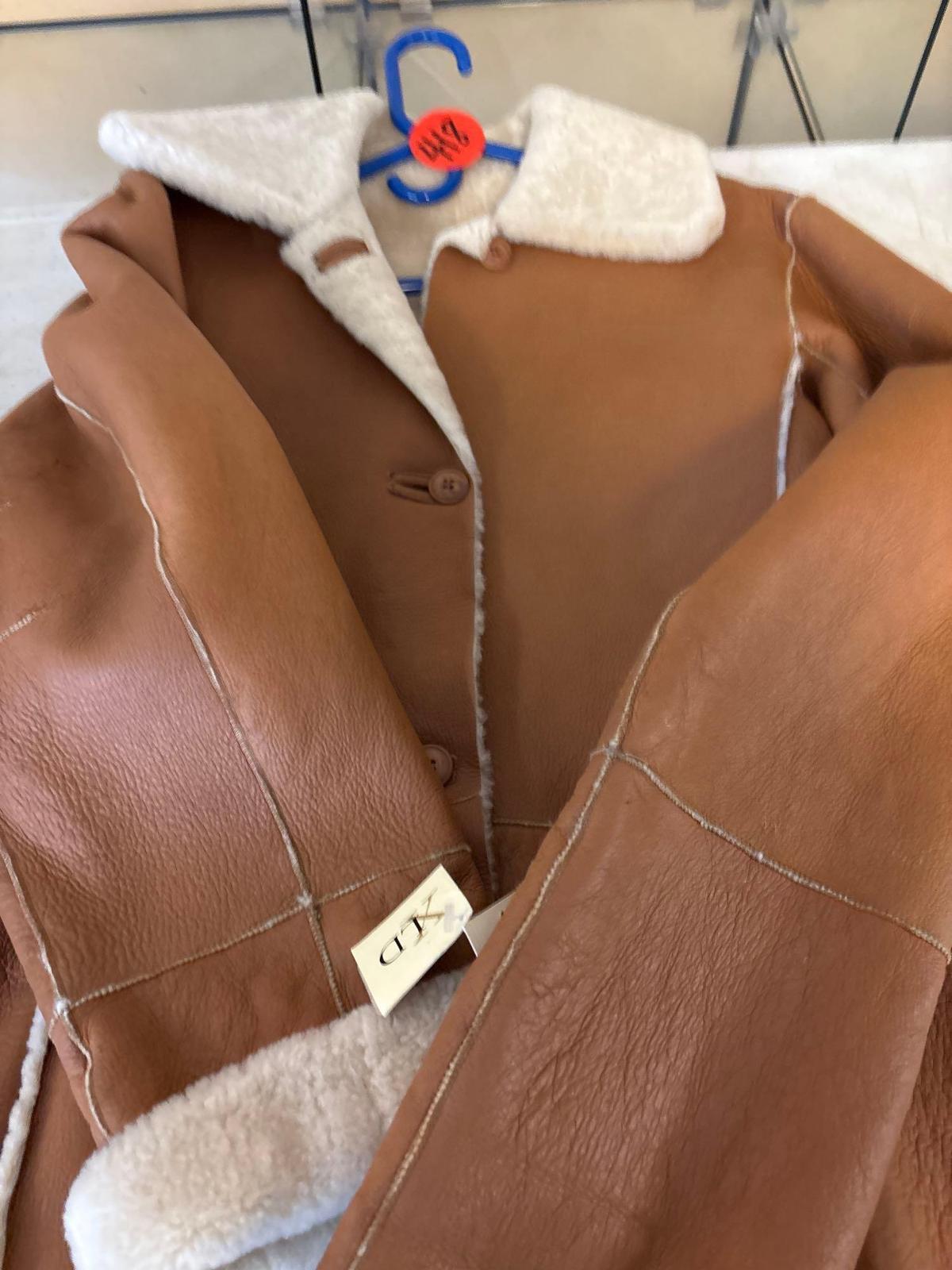 Suede leather jacket fleece lined new