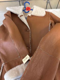 Suede leather jacket fleece lined new