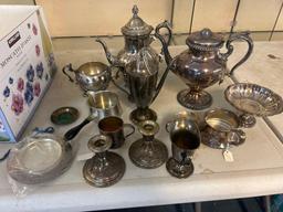 some sterling and weighted sterling and silver plate