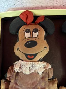 1950s Mickey and Minnie mouse cloth dolls
