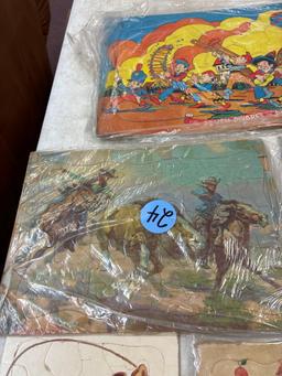 six frame tray vintage puzzles