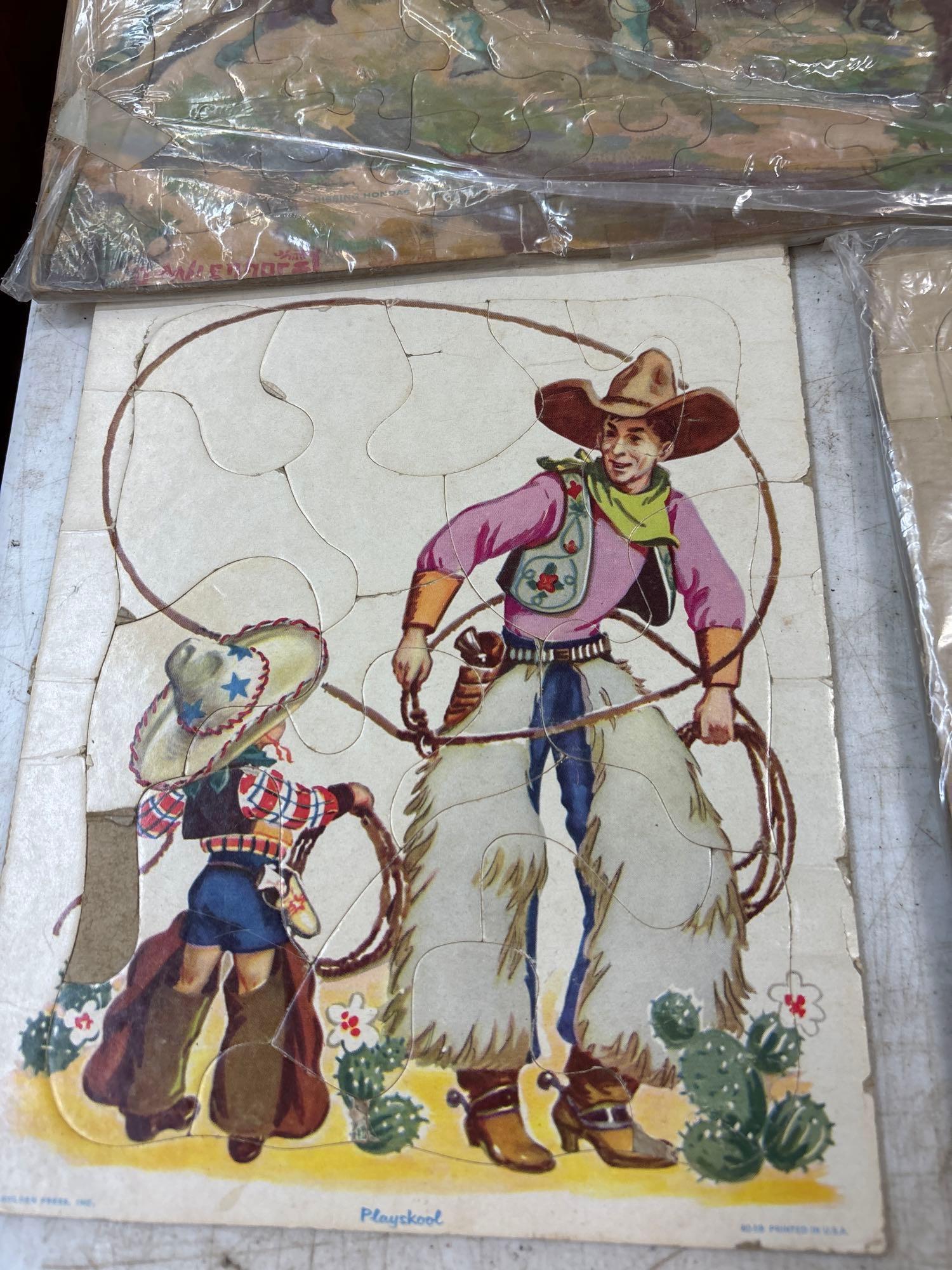 six frame tray vintage puzzles