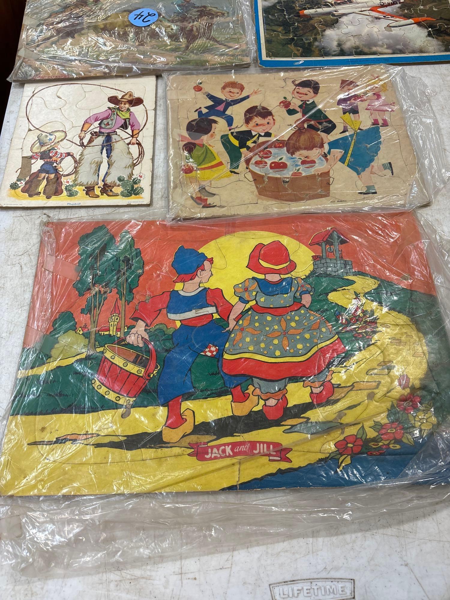 six frame tray vintage puzzles
