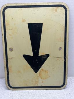 Metal arrow sign
