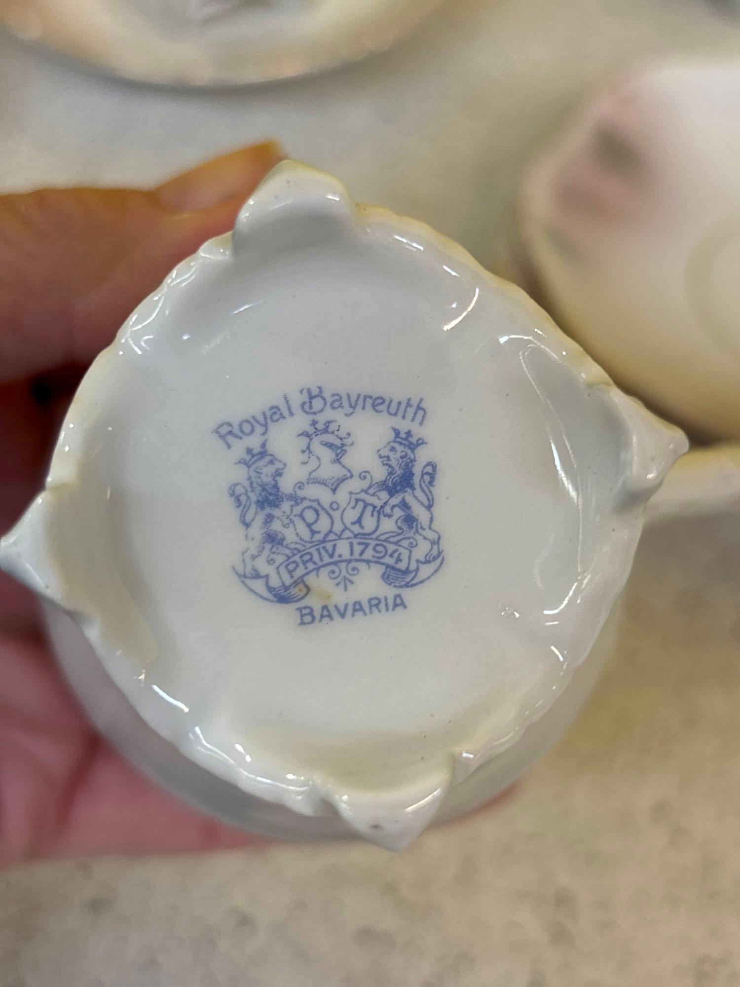 Royal Bayreuth rose chocolate pot, cups and saucers