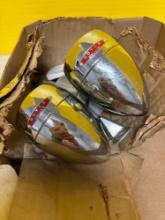 Vintage Royce union twin bicycle headlamps with generator kit in box