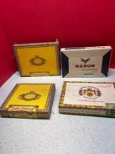 Four vintage cigar boxes