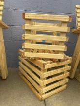 2 amish belt storage wood crate / tables