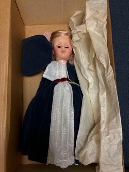 Marjorie Spangler doll and 2 Gund bears