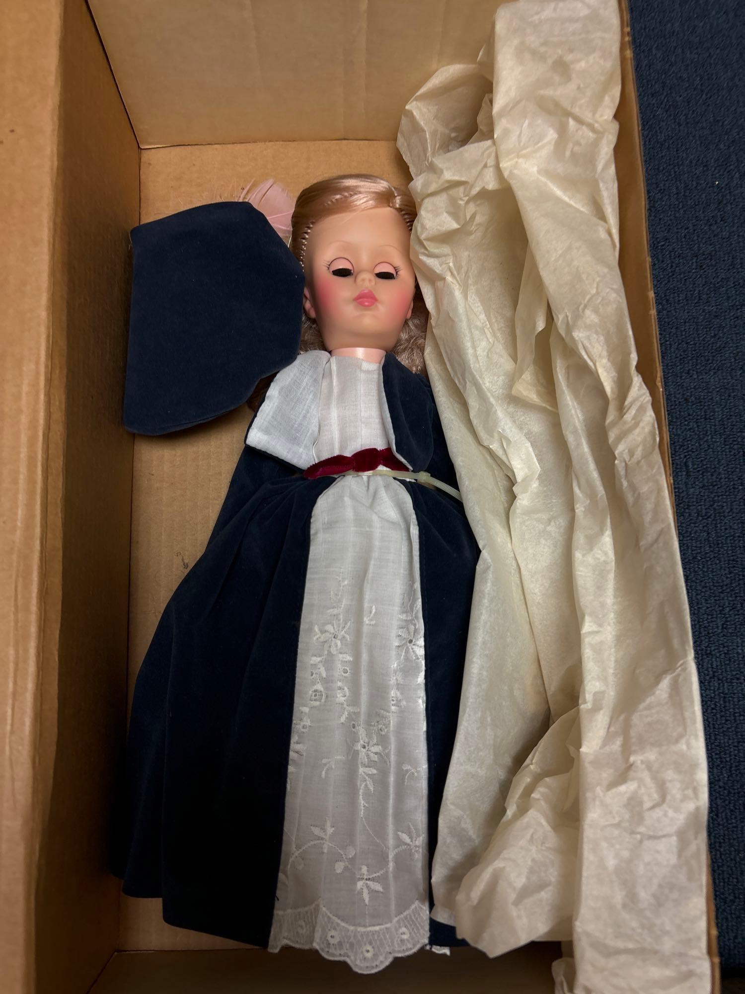 Marjorie Spangler doll and 2 Gund bears