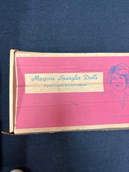 Marjorie Spangler doll and 2 Gund bears