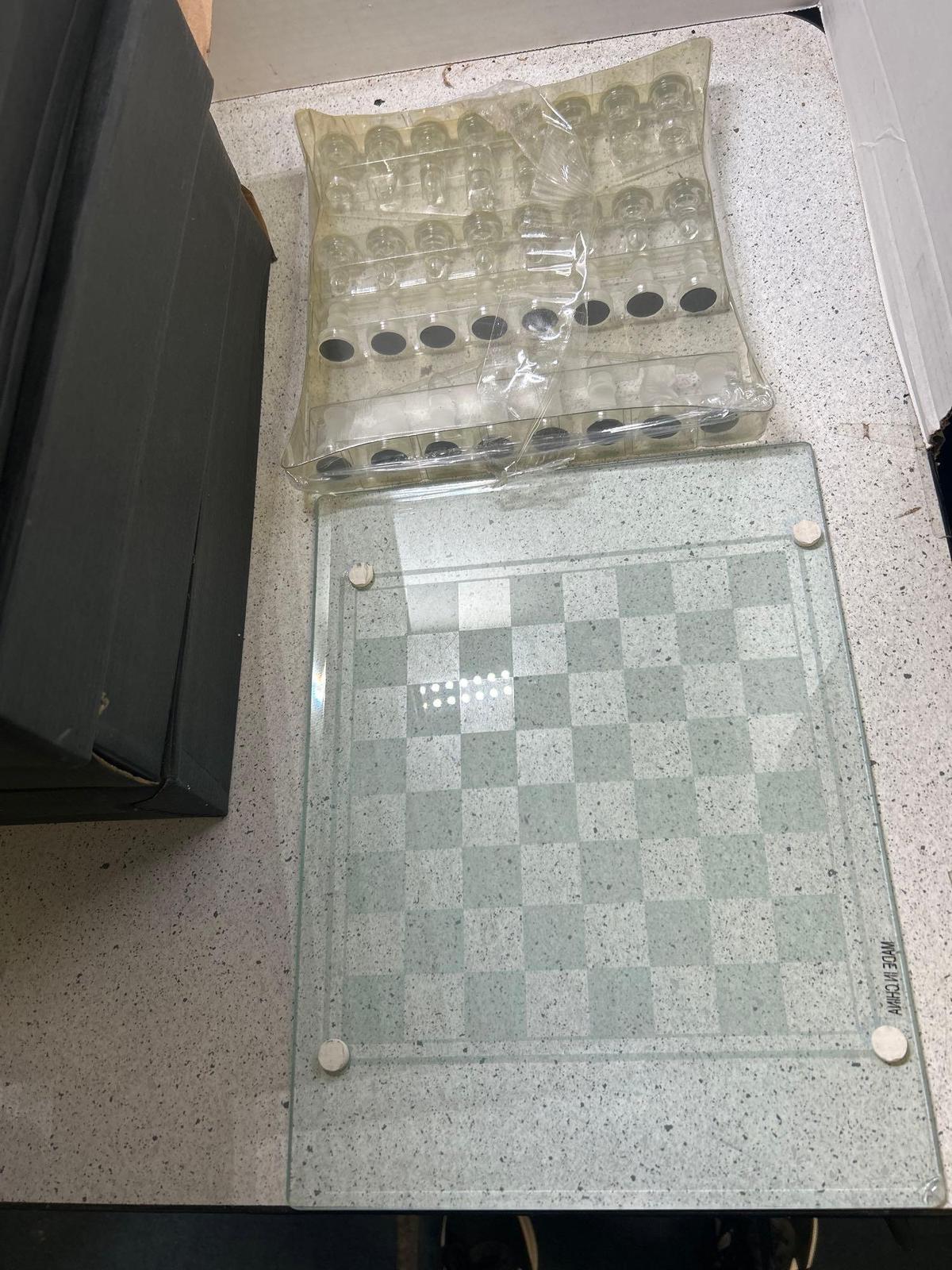 6 glass chess sets