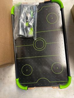 tabletop hockey and electronic pinball