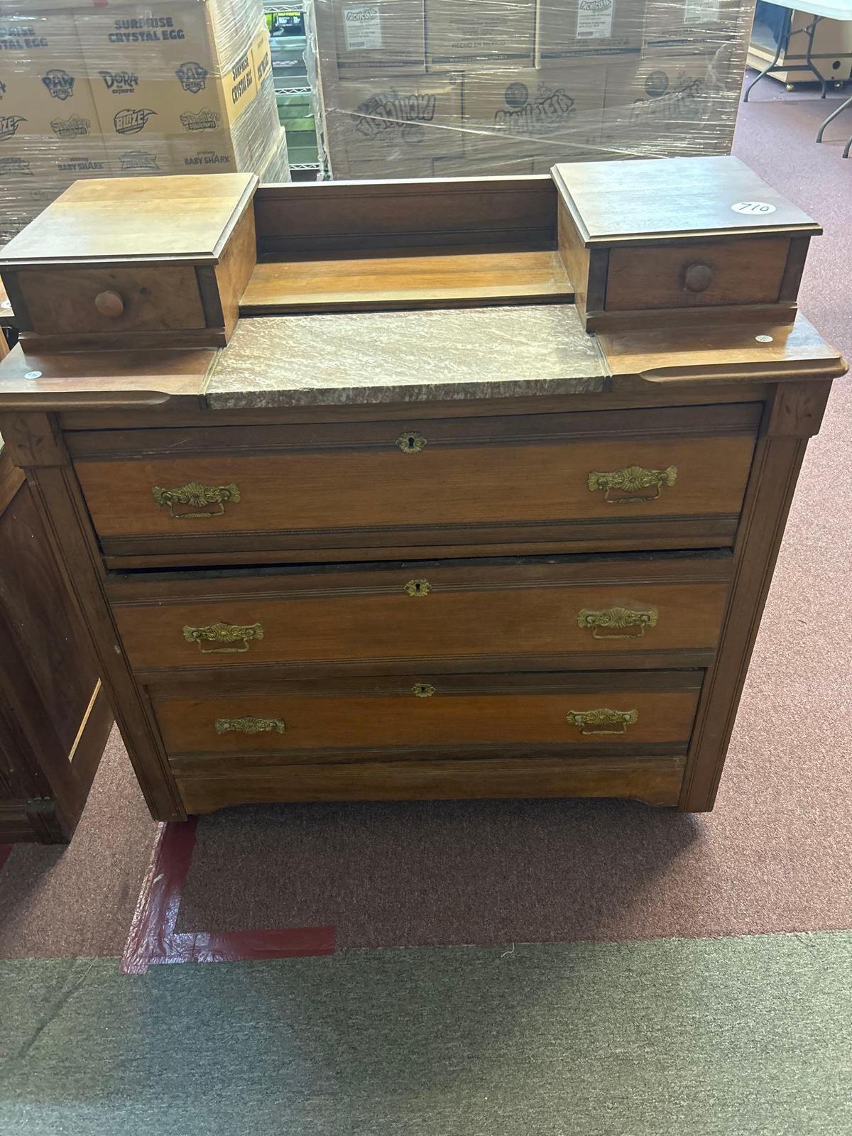 victorian Eastlake dresser marble insert