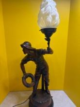 German bronze looking sailor lamp