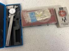 calipers, vintage razor and TACRO set