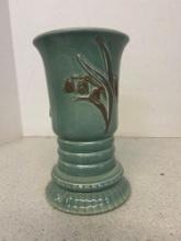 antique aqua pottery vase