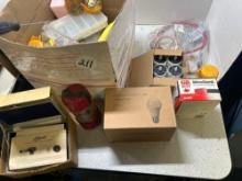 large lot of tools/screws, led bulb, Microscopic photo taking apparatus and more