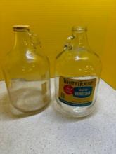Pair Of 1 gallon glass bottles