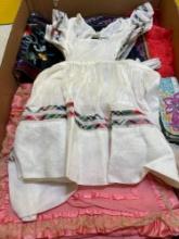 Girls dress, hanky, other linens
