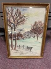 Beautiful signed, vintage watercolor