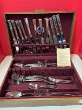 MIKASA stainless silverware in case