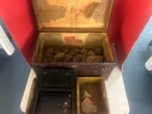 vintage box of crystals and rocks