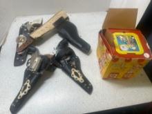 hopalong Cassidy holsters and guns, vintage Jack in the box