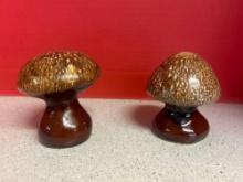 hull pottery, large set, mushroom salt and pepper shaker