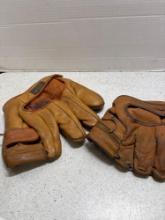 Two antique baseball gloves