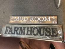mudroom and farmhouse signs