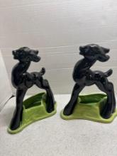 Mid-century deer planters 12 inches tall