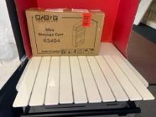 folding tray sheet and slim storage cart