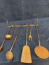 copper and other metal kitchen utensils