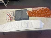 large sheet, throw covers, towels/mats