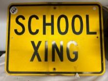 School crossing metal sign