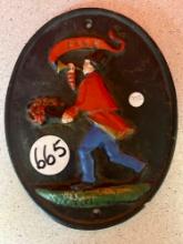 vintage cast iron fire marker