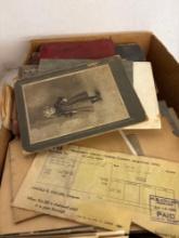 Vintage black-and-white photos paper ephemera