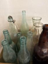Vintage milk and pot bottles