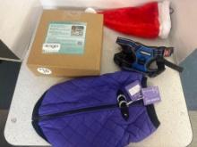 pet harness, vest, Christmas hat, dog puzzle toy