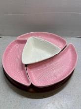 mid-century California pottery lazy Susan