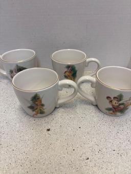 Vintage Disney, cups, and saucers