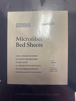 microfiber bedsheets and 50 x 96 Christmas curtain