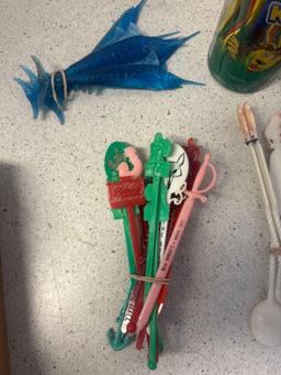 swizzle sticks, etc.