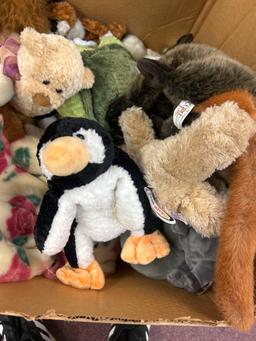 mixed lot of stuffed animals