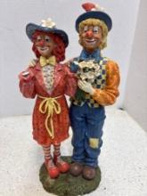 holiday time clown figurines damaged clown figure