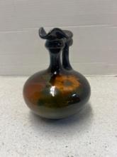 weller louwelsa brown glaze floral glass vase